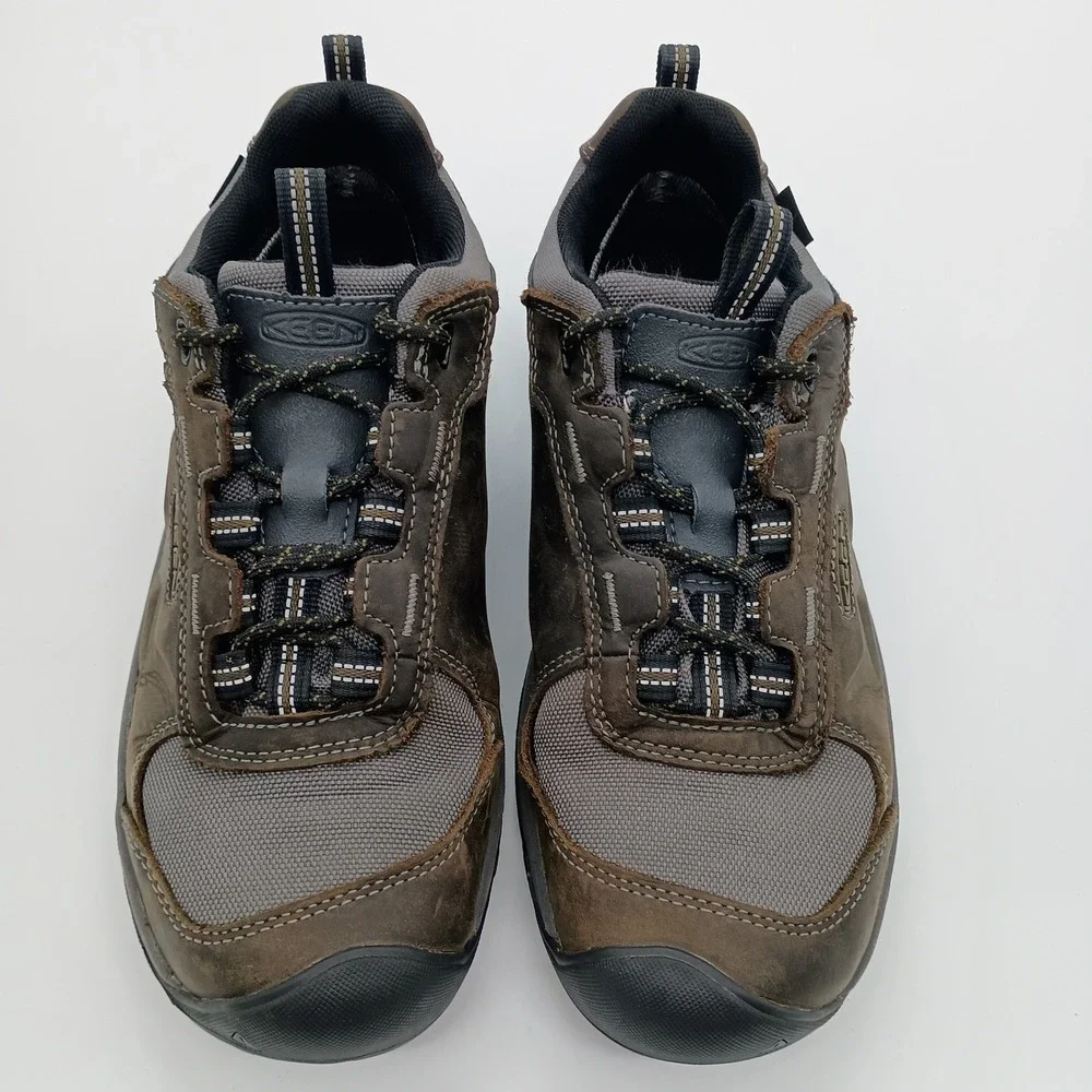 Keen Steens Waterproof‎ Hiking Shoes Mens 9 Brown Grey Leather Low Top